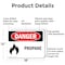Signmission Propane Danger Sign, Aluminum, 18in W x 12in L, 2PK OS-2PACK-DS-A-1218-L-2040 - alternate 8